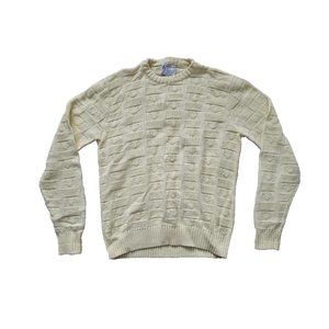 London Fog Sweater Womens Medium Yellow Classic Pullover Crew Neck Long Sleeve